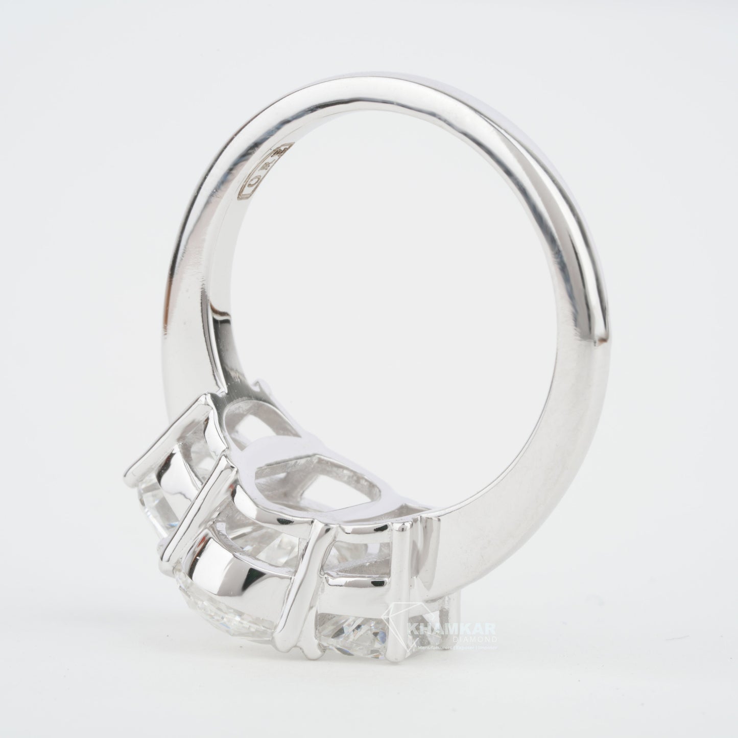 4CT Oval Lab Diamond Ring | Three Stone Wedding Ring