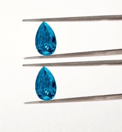 • Pear Cut Blue Lab Grown Loose Diamond for Bridal Jewelry