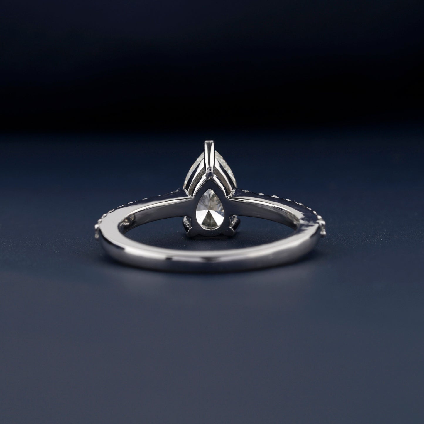 1CT Pear Lab Diamond Engagement Ring – Pave Setting
