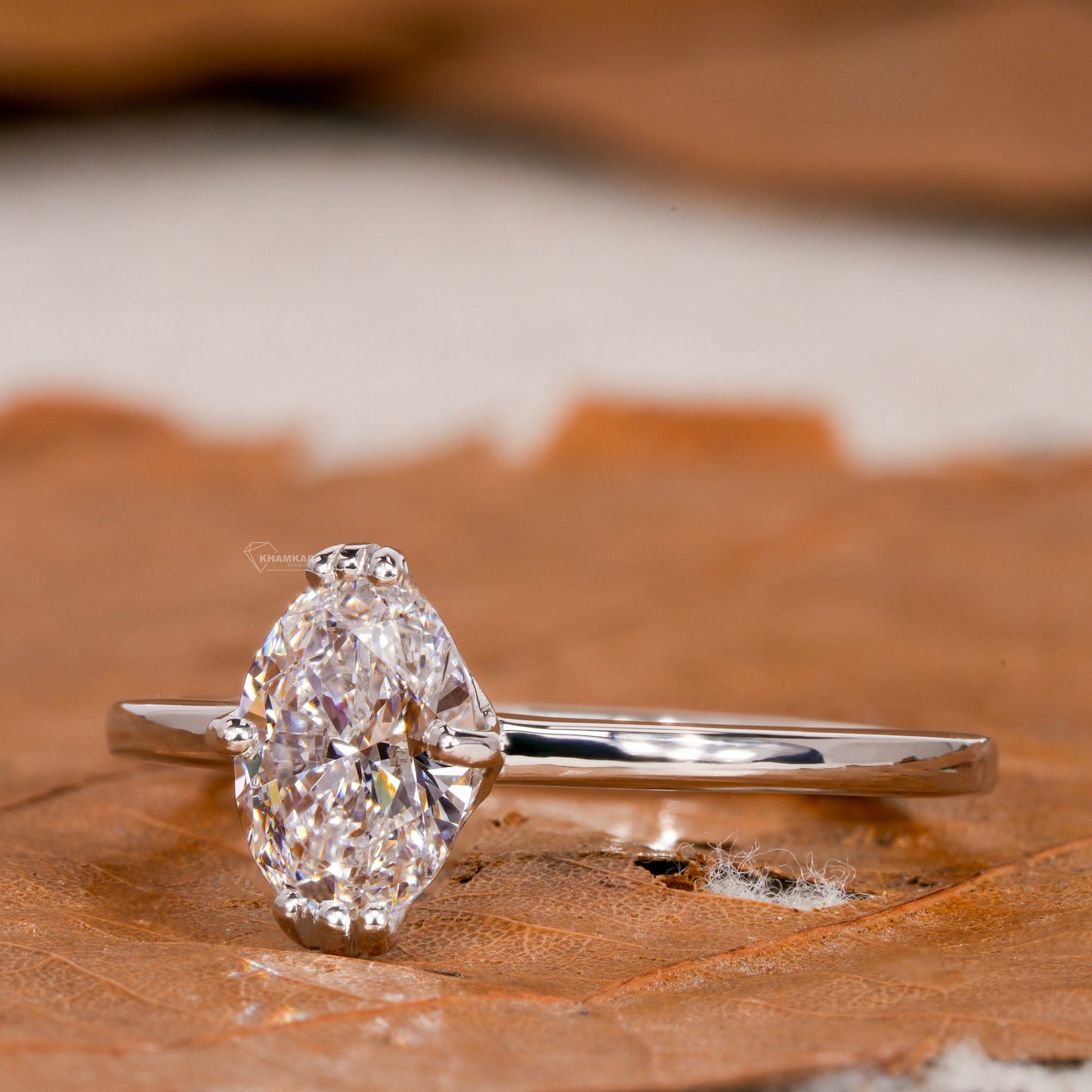 Oval Lab Grown Diamond Solitaire Wedding Ring for Women