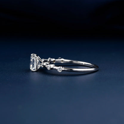 1 CT Asscher Cut Lab Grown Diamond Ring – IGI Certified Pave Engagement Ring For Her