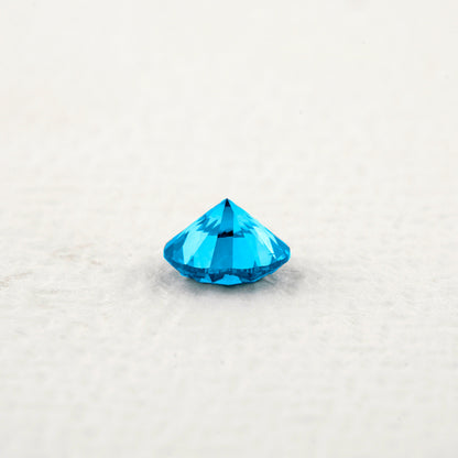 Round Blue Colored Loose Diamond 14K White Gold Round Diamond Wedding Halo Ring Loose Diamond For Custom Ring Blue Diamond Ring