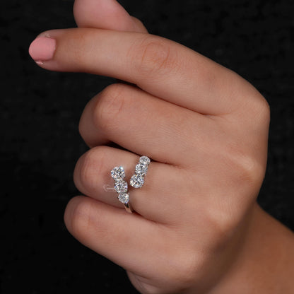 Round Lab Diamond Bypass Ring – Gold Wrap Ring