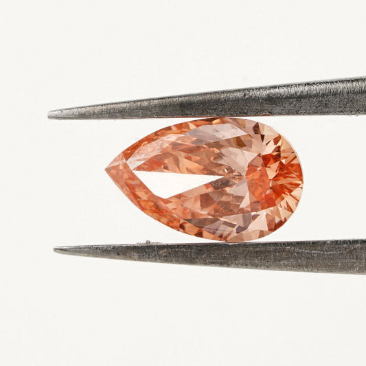 Pear Lab Grown Orange Colored  Loose Diamond Conflict free Diamond Pear Cut Diamond For Custom Ring  Anniversary Gifts For Her CVD Diamond