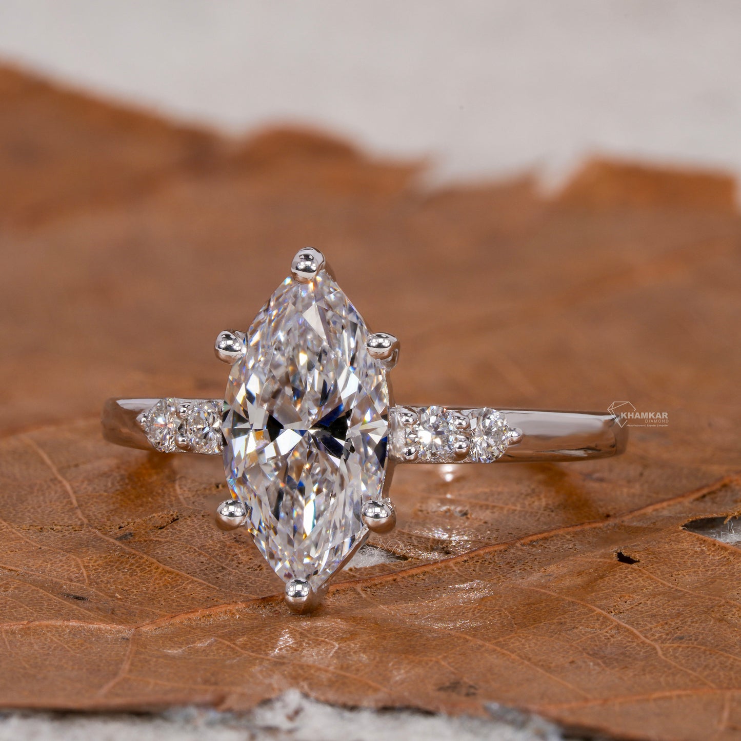 1.50 CT Marquise Cut Lab Diamond Five Stone Engagement Ring for Women