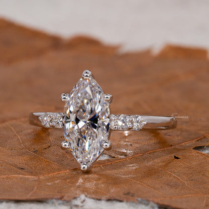 1.50 CT Marquise Cut Lab Diamond Five Stone Engagement Ring for Women