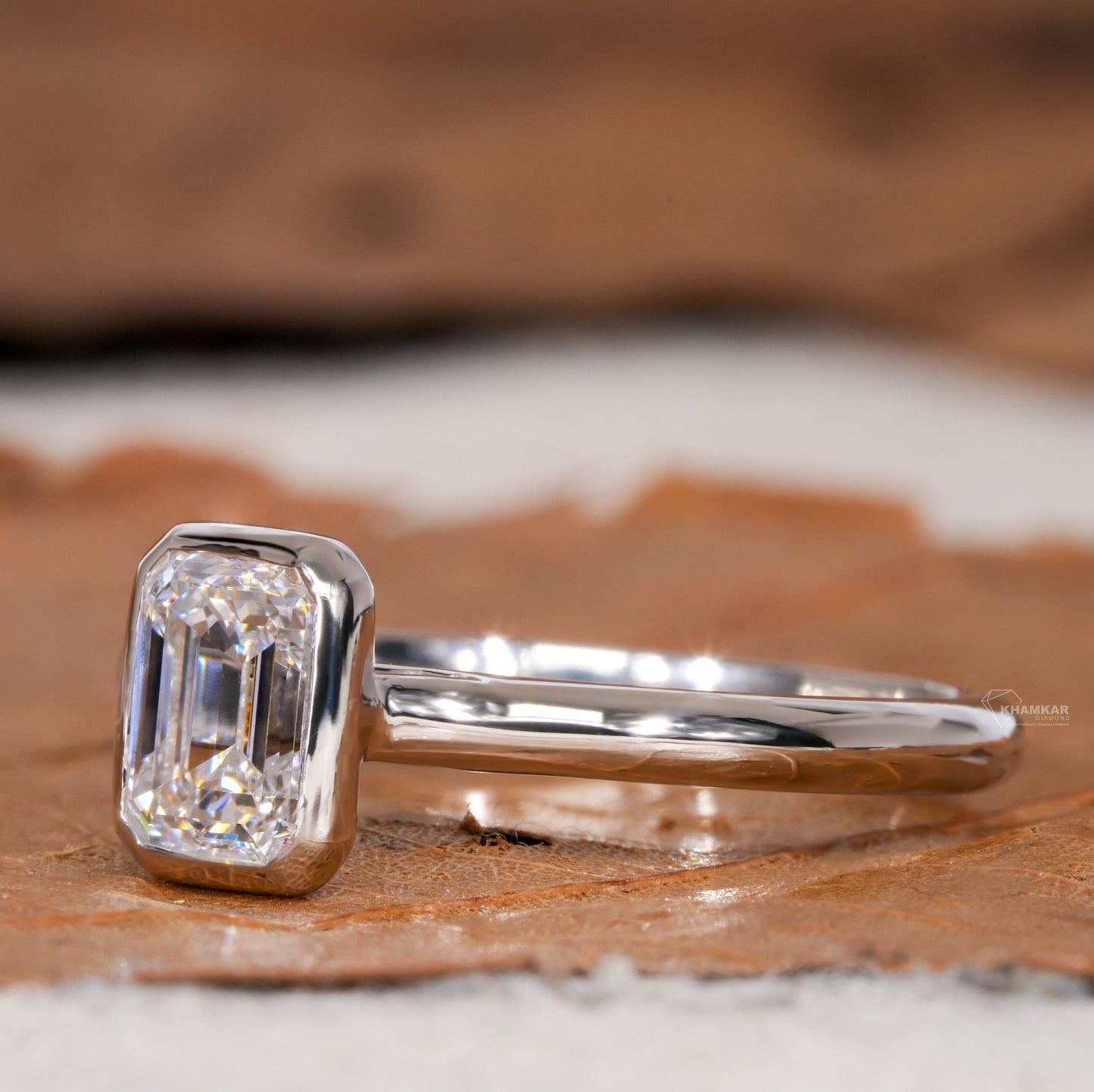 Emerald Cut Lab Diamond Ring | Solitaire  Wedding Ring For Her
