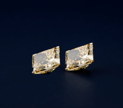 Princess Cut Yellow Lab Grown Diamond Pair | Loose Diamonds for Earrings & Rings