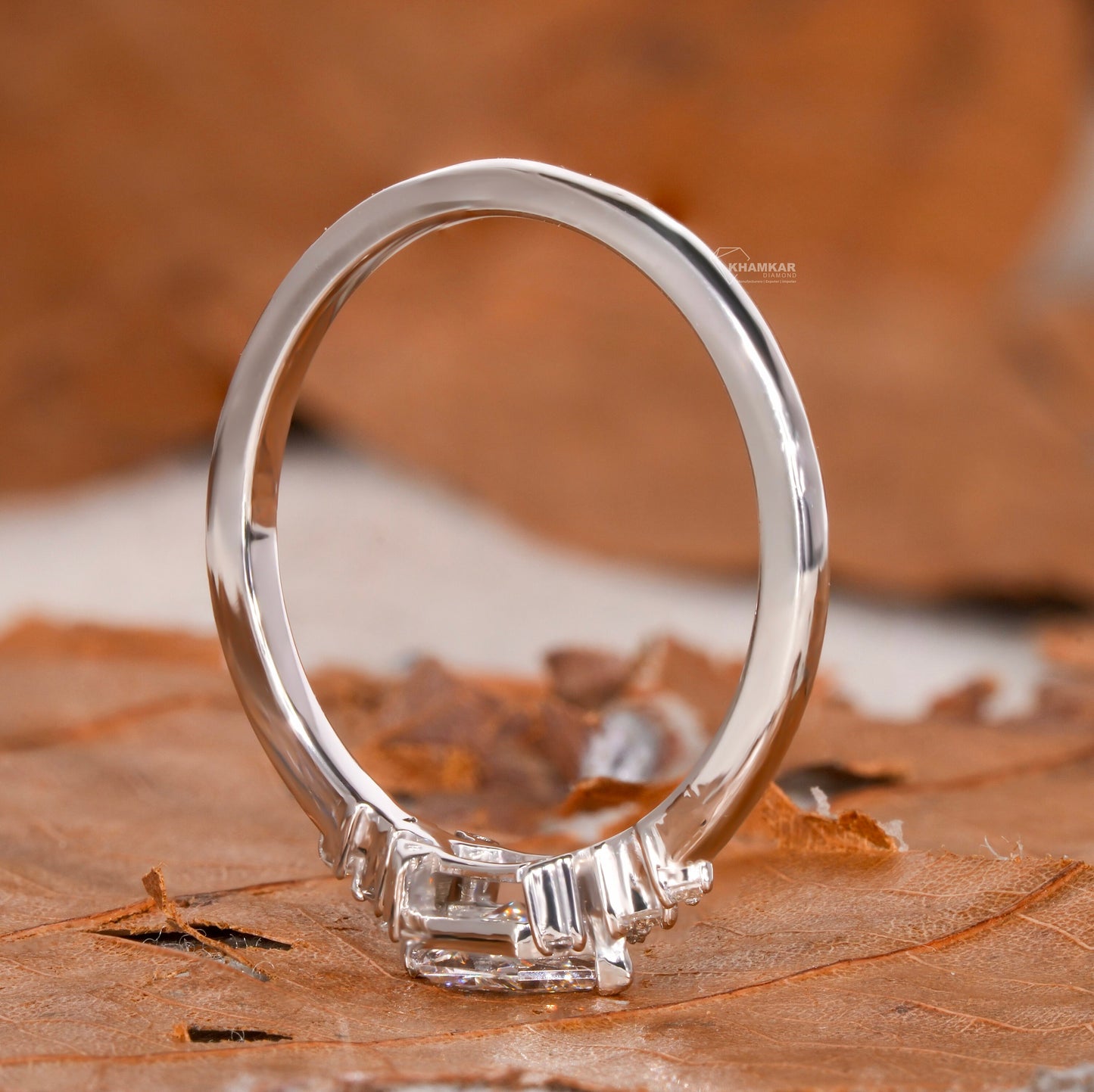 East West Dutch Marquise Lab Diamond Engagement Ring For Her