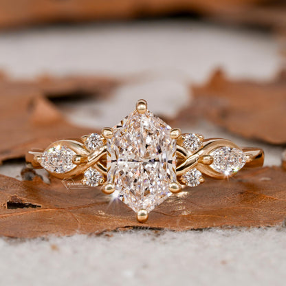1Ct Dutch Marquise Lab Diamond Ring | IGI Certified