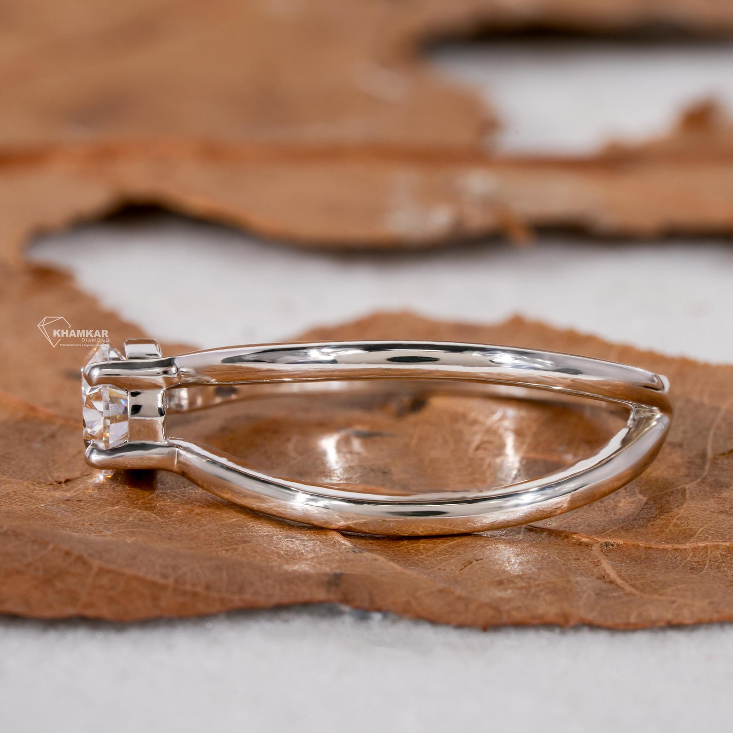 1.00Ct Pear Cut Lab Grown Diamond Ring,Split Shank Engagement ring,Solitaire Wedding Ring,Unique Ring,Anniversary Ring For Wife