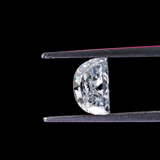 Half Moon Brilliant Cut Lab grown Diamond For Solitaire Studs Earrings 14K White Gold Half Moon Diamond Engagement Ring For Customization