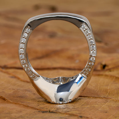 1 CT Round Lab Grown Diamond Spiral Halo Engagement Ring
