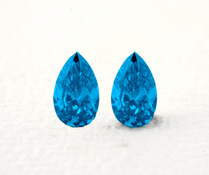 • Pear Cut Blue Lab Grown Loose Diamond for Bridal Jewelry
