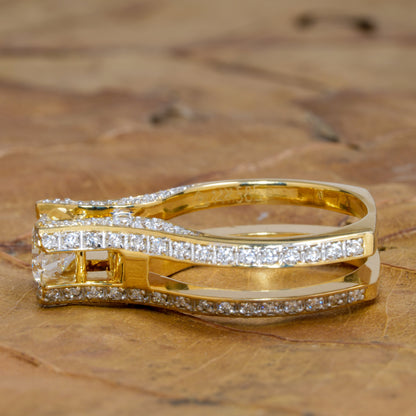 1 CT Round Lab Grown Diamond Halo Engagement Ring for Women