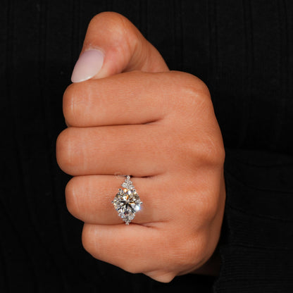 3.50CT Round Lab Diamond Snowdrift Wedding Ring For Women