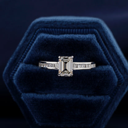 1 CT Emerald Cut Lab Grown Diamond Engagement Ring