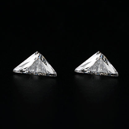 Triangle Lab Diamond Engagement Ring,Triangle Side Stone Diamond Ring,Fancy Cut Diamond,14K White Gold Triangle Bezel Stud,CVD Diamond