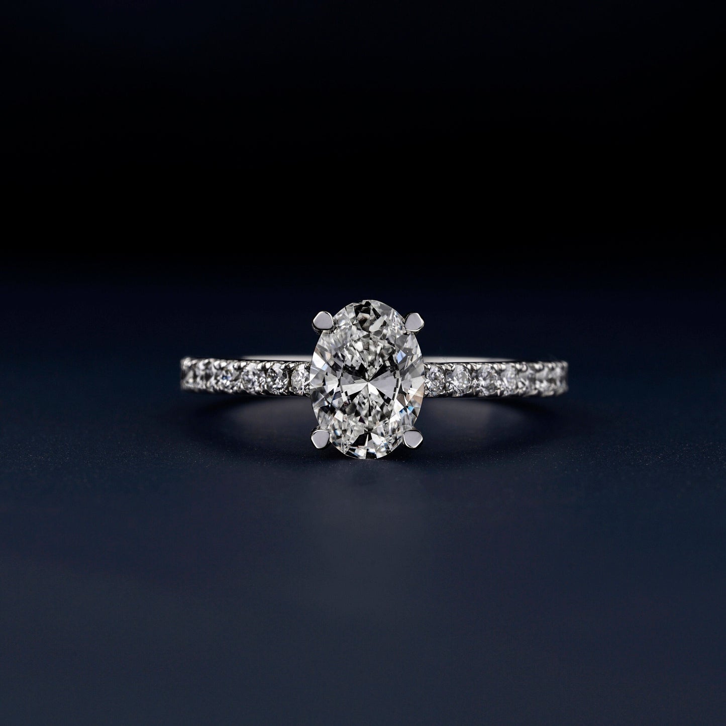1 CT Oval Lab Diamond Pave Ring, IGI Certified, Engagement/Wedding Gift