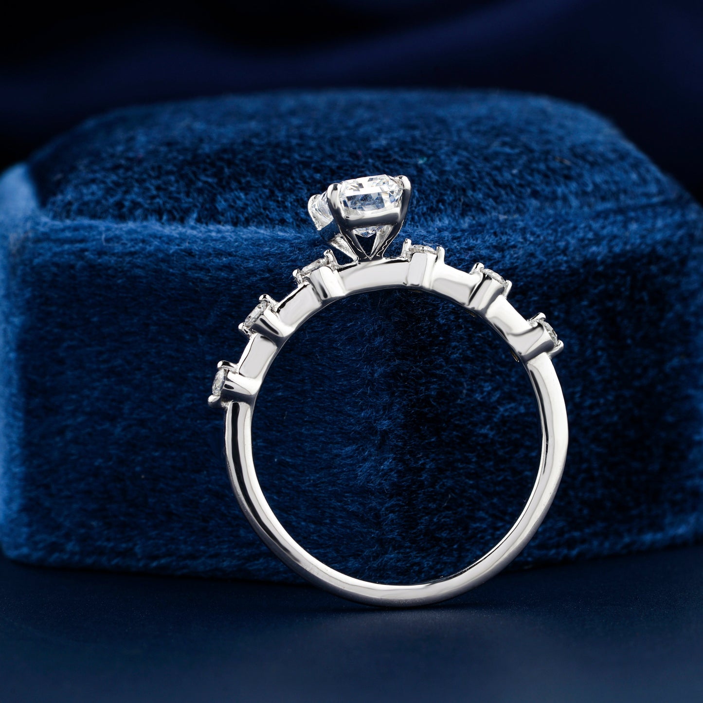 IGI Certified 1CT Radiant Cut Lab Diamond Pavé Engagement Ring