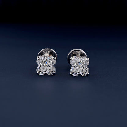 Lili Cut Lab Grown Diamond Screw Back Stud Earrings
