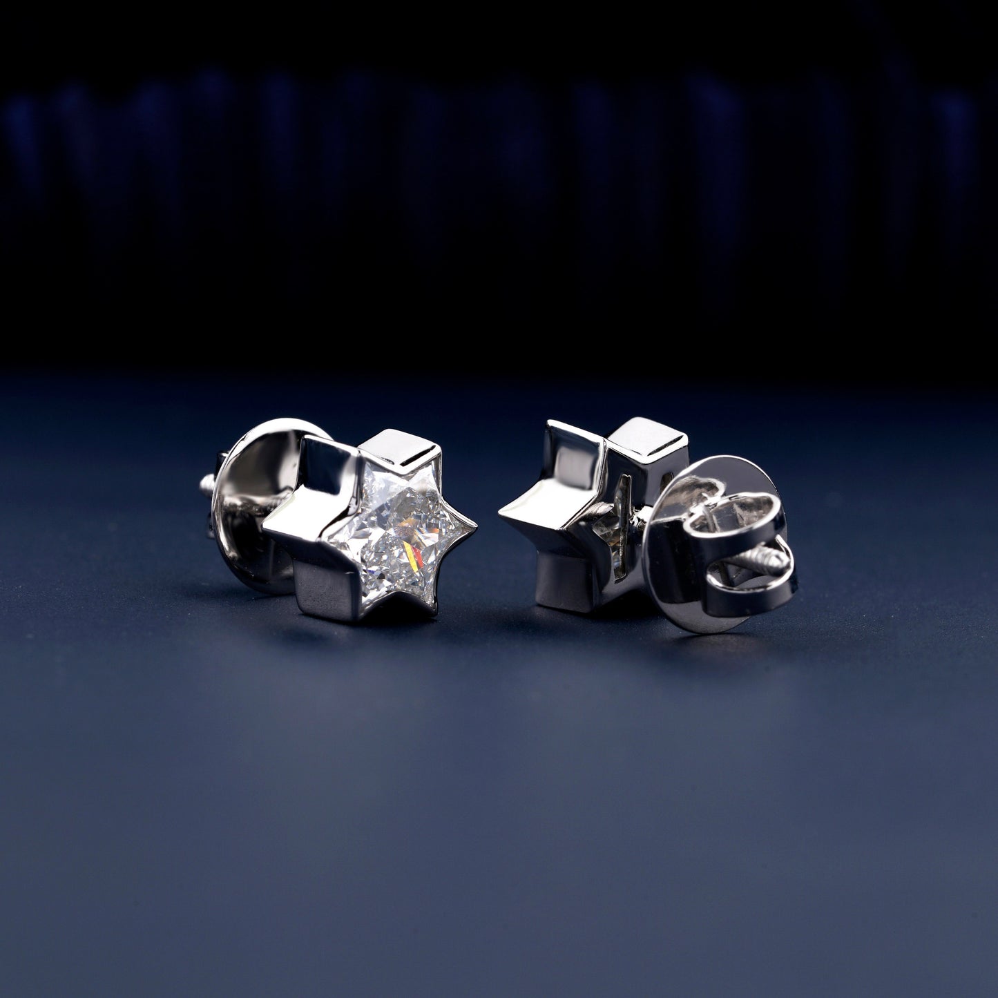 2 CT Star Cut Diamond Screw Back Stud Earrings/Lab Grown Diamond Stud Earrings/Wedding Gift /Gift For Her/Gift For Anniversary/Birthday Gift