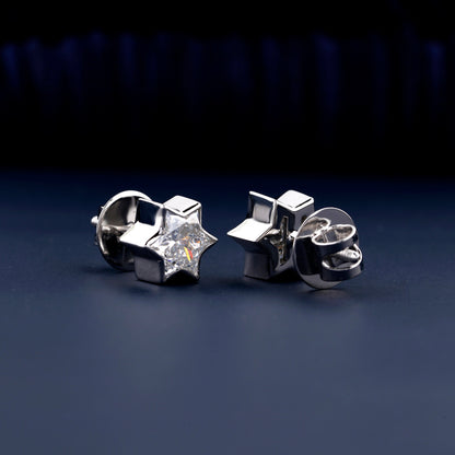 2 CT Star Cut Lab Grown Diamond Stud Earrings for Her