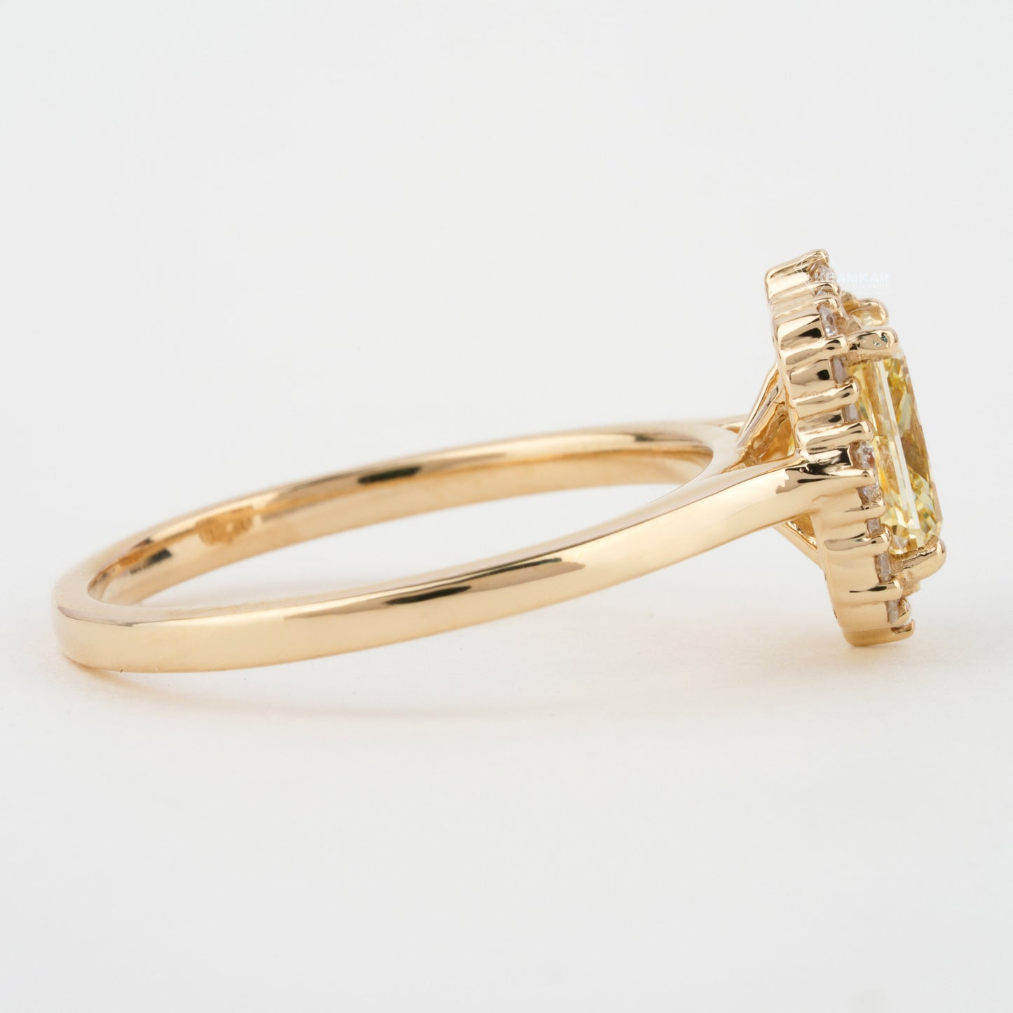 1.30 TCW Yellow Colored Radiant Cut Lab Grown Diamond Engagement Ring Outline Halo Promise Ring  Anniversary Gift For Her Wedding Ring