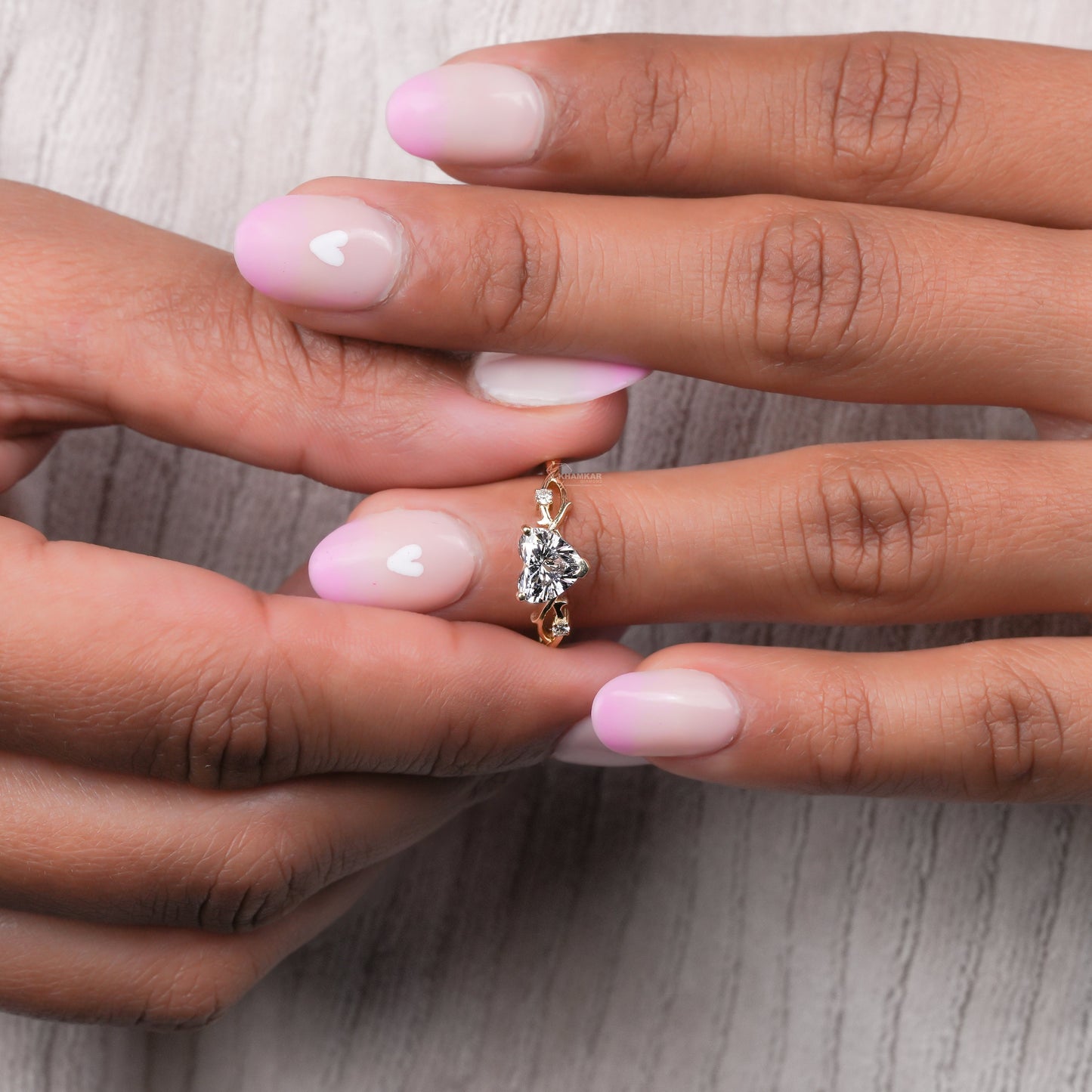 1.00CT Heart Lab Diamond Engagement Ring | E/VS Ring