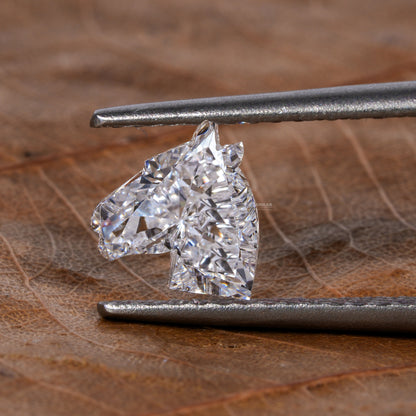 Horse Head Shape Lab Grown Diamond, Fancy Shape Man Made Diamond,1.00 Ct Horse Head Diamond for Unisex Pendant,Loose Diamond For Earring
