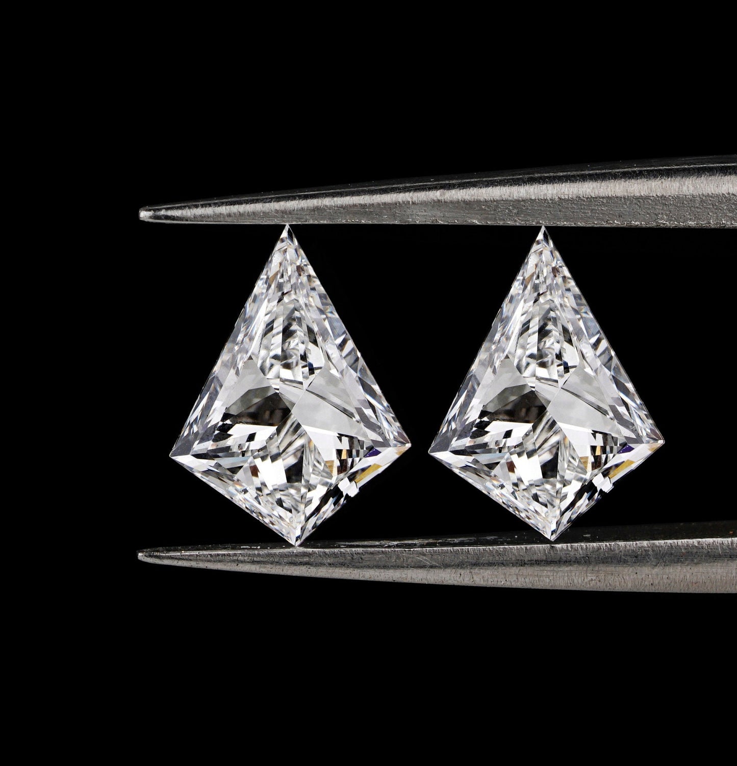 Kite Cut Lab Diamond 18K White Gold Kite Diamond Bezel Stud Lab Created Diamond Stud Earring Diamond For Love pendant necklace