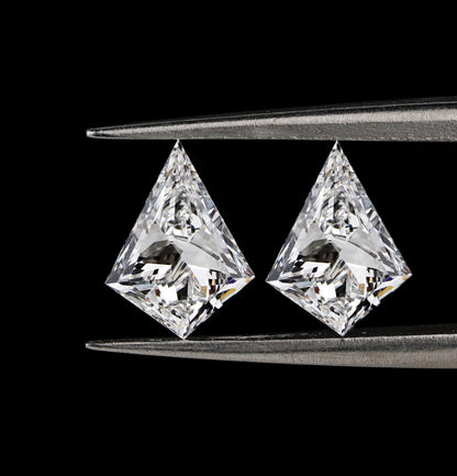 Kite Cut Lab Diamond 18K White Gold Kite Diamond Bezel Stud Lab Created Diamond Stud Earring Diamond For Love pendant necklace