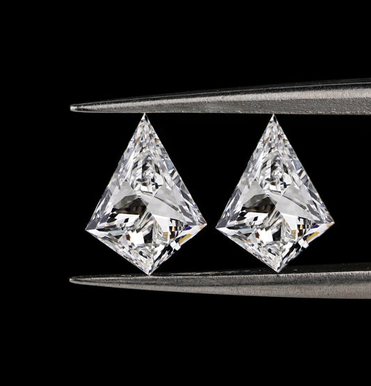 Kite Cut Lab Diamond 18K White Gold Kite Diamond Bezel Stud Lab Created Diamond Stud Earring Diamond For Love pendant necklace