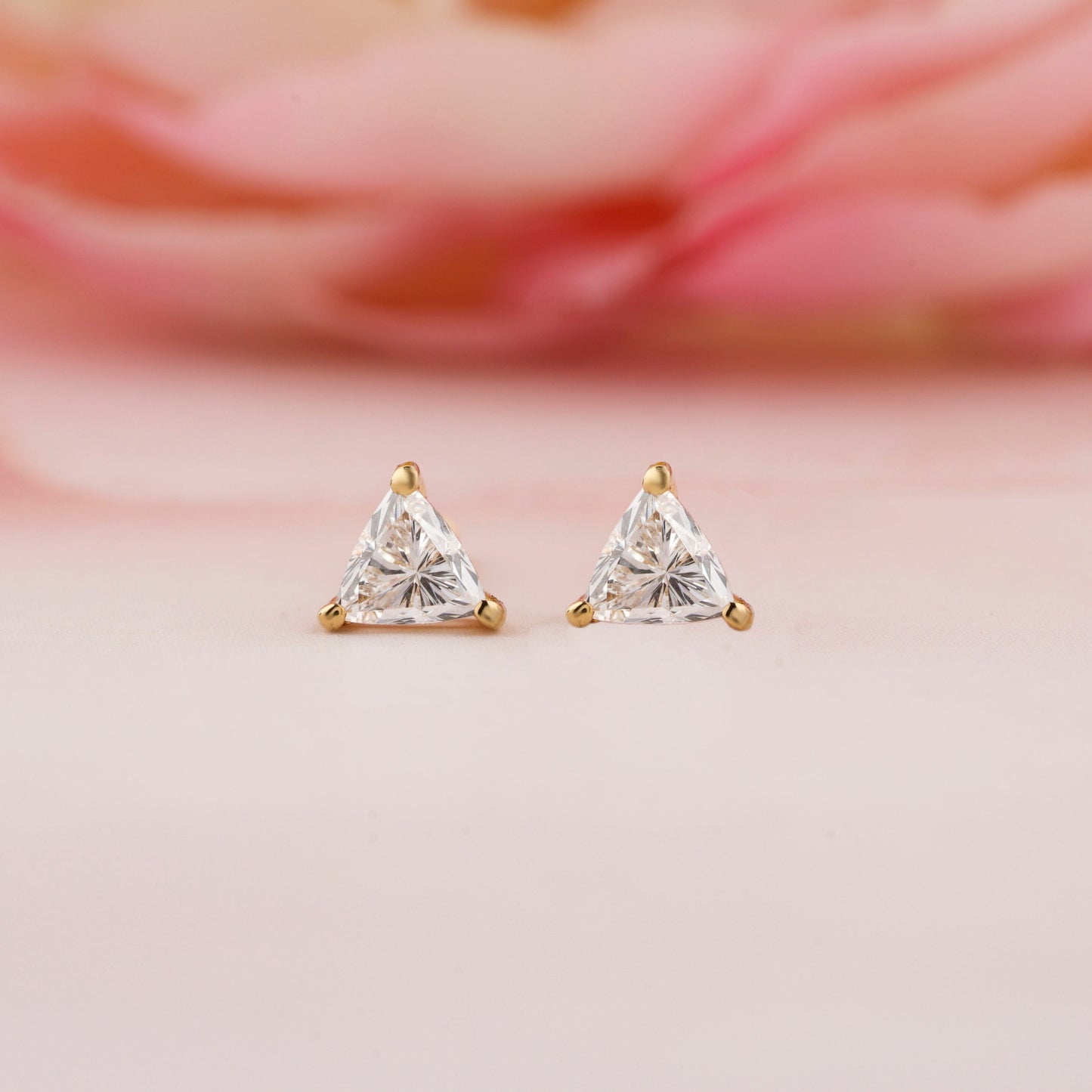 0.50 CT Trillion Cut Diamond Screw Back Stud Earrings,Lab Grown Diamond Stud Earrings,Wedding Gift Gift For Her,Gift For Anniversary