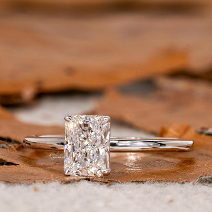 1.00 CT Radiant Cut Lab Grown Diamond Solitaire Engagement Ring