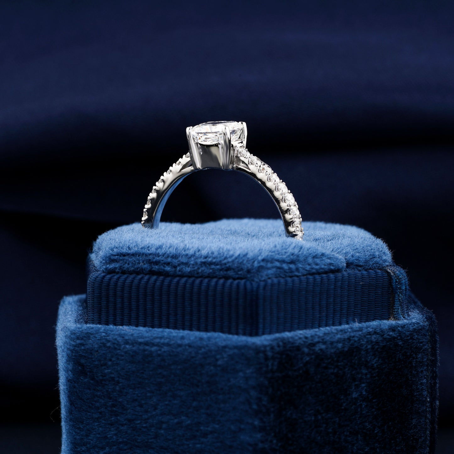 1Ct Cushion Lab Diamond Pave Engagement Ring Gift for Her