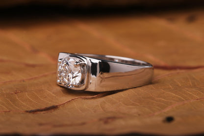 1.00 Ct Round Lab Grown Diamond Men's Engagement Ring