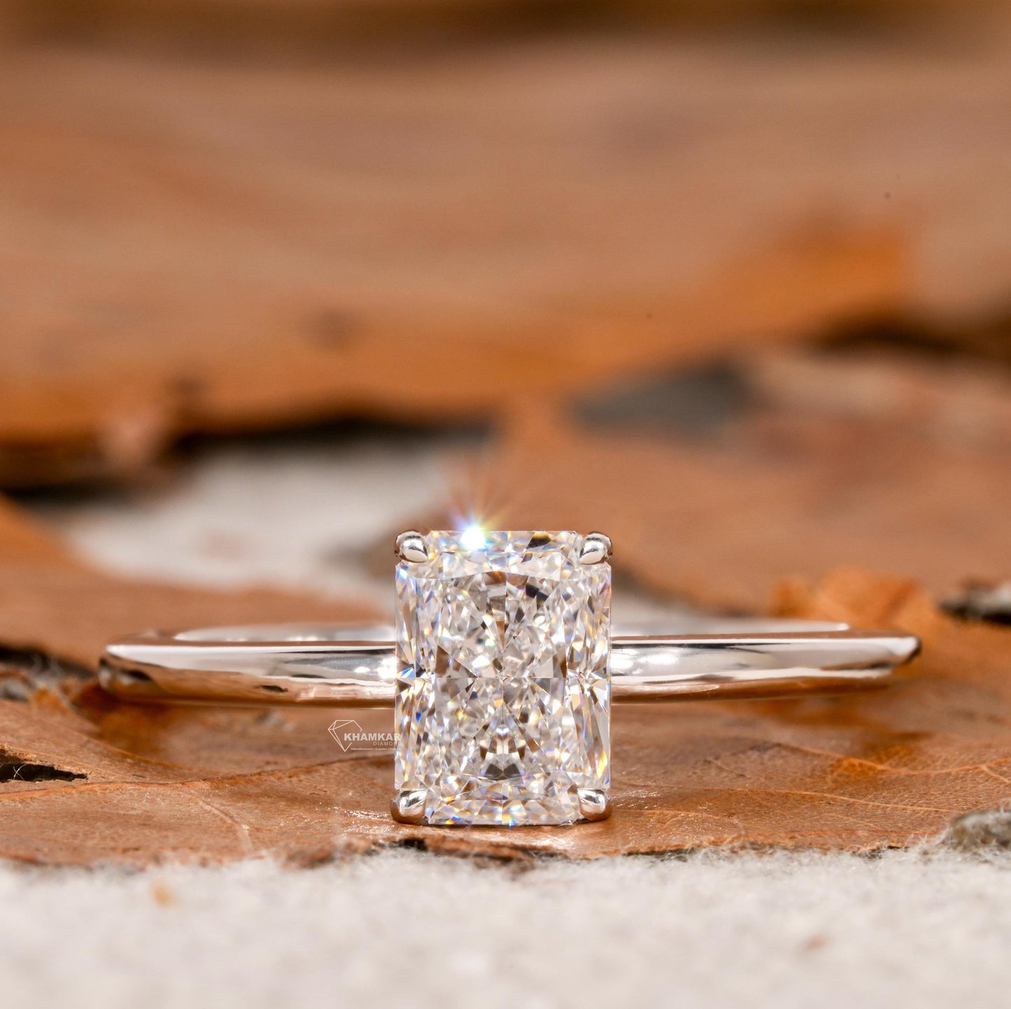 1.00 CT Radiant Cut Lab Grown Diamond Solitaire Engagement Ring