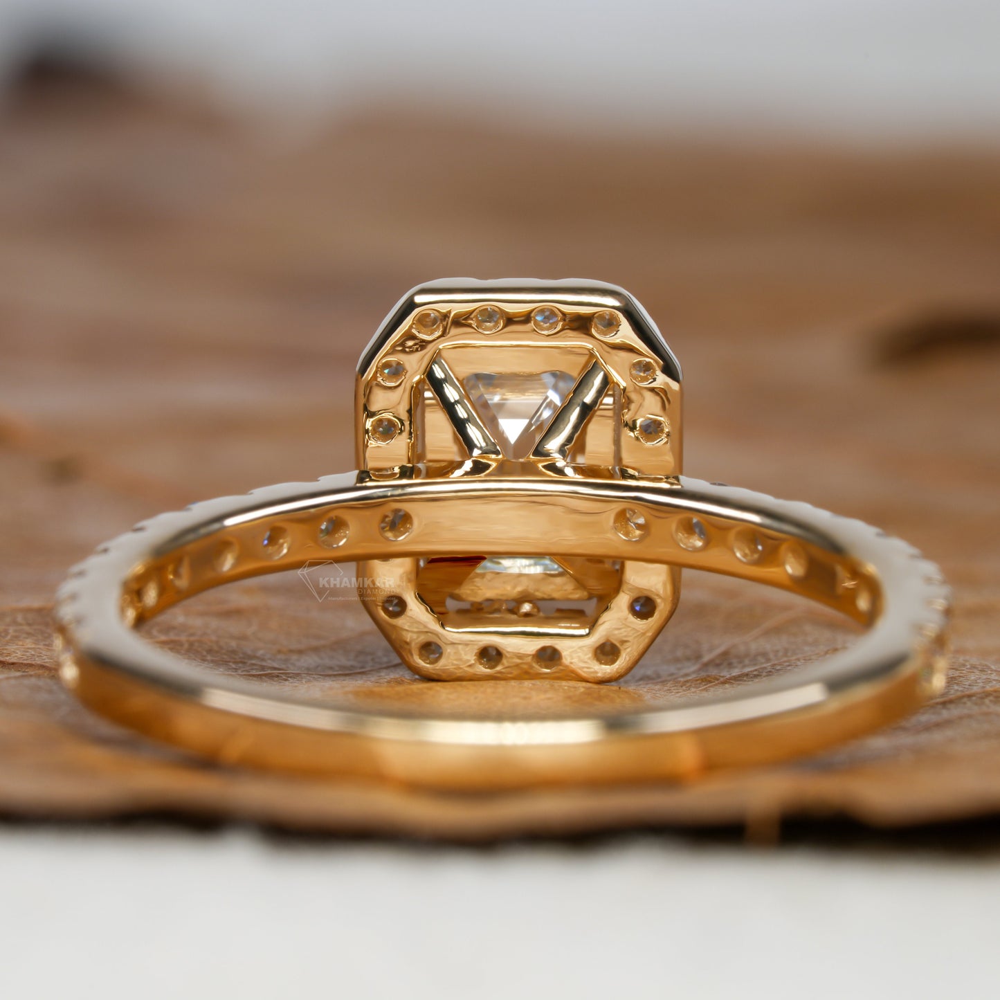 1CT Emerald Cut Lab Diamond Halo Engagement Ring – IGI Certified