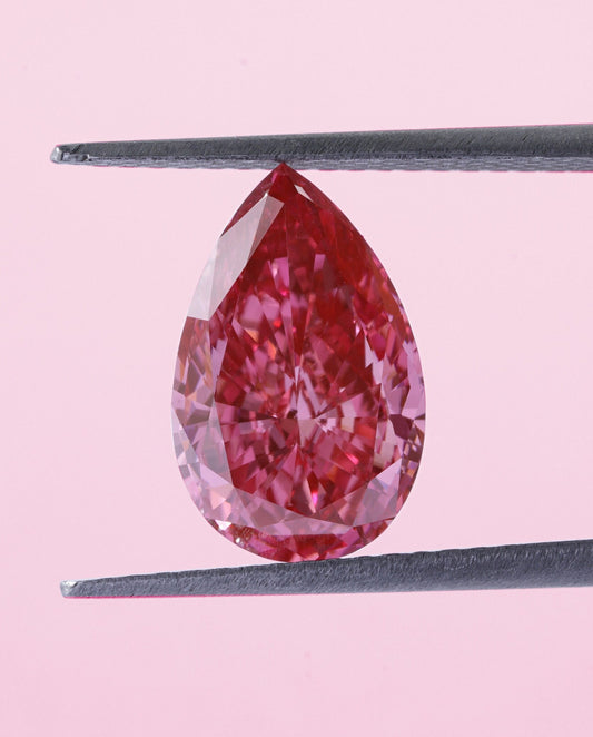 Pink Colored Pear Cut Lab Created Loose Diamond For Diamond Wedding Band Pink Diamond Ring VS1 Clarity Diamond For Engagement Ring