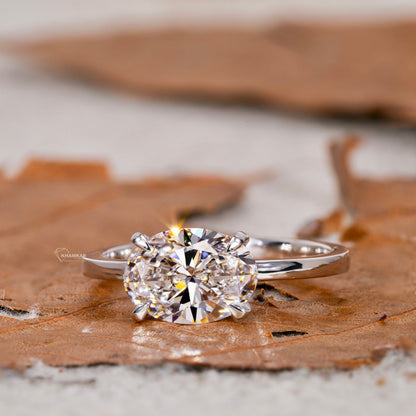 ast-West Oval Lab Grown Diamond Engagement Ring D
