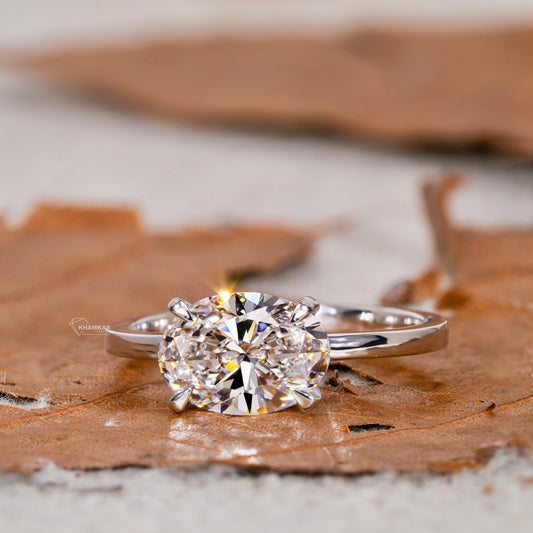 ast-West Oval Lab Grown Diamond Engagement Ring D