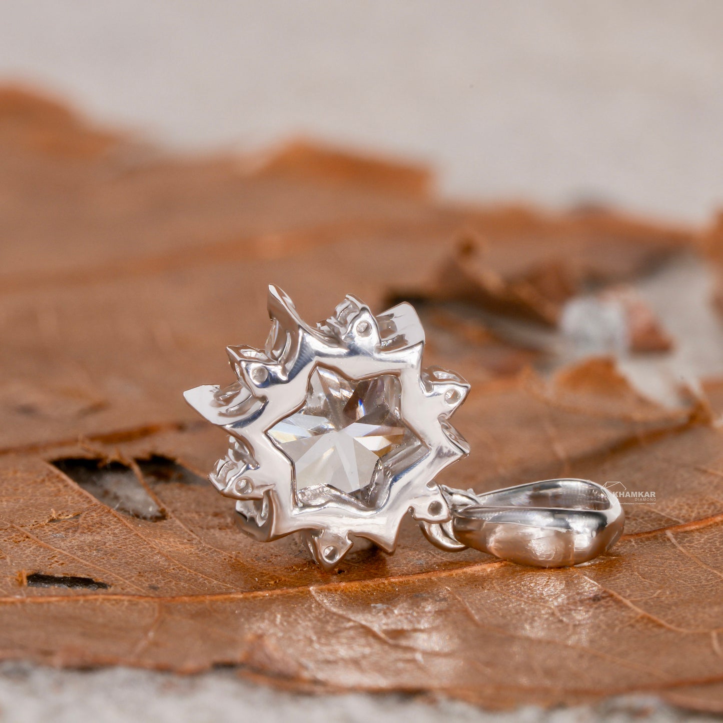 Star Shaped Diamond Pendant,Antique Cut Lab Grown Diamond Pendant For Anniversary /Birthday Gift for Her,Dainty Cluster Pendant for Daughter