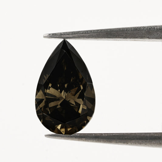 Pear Lab Grown Black Colored Diamond Loose Diamond For Engagement Ring Conflict free Diamond For A Gift Fancy Colored Diamond CVD Diamond