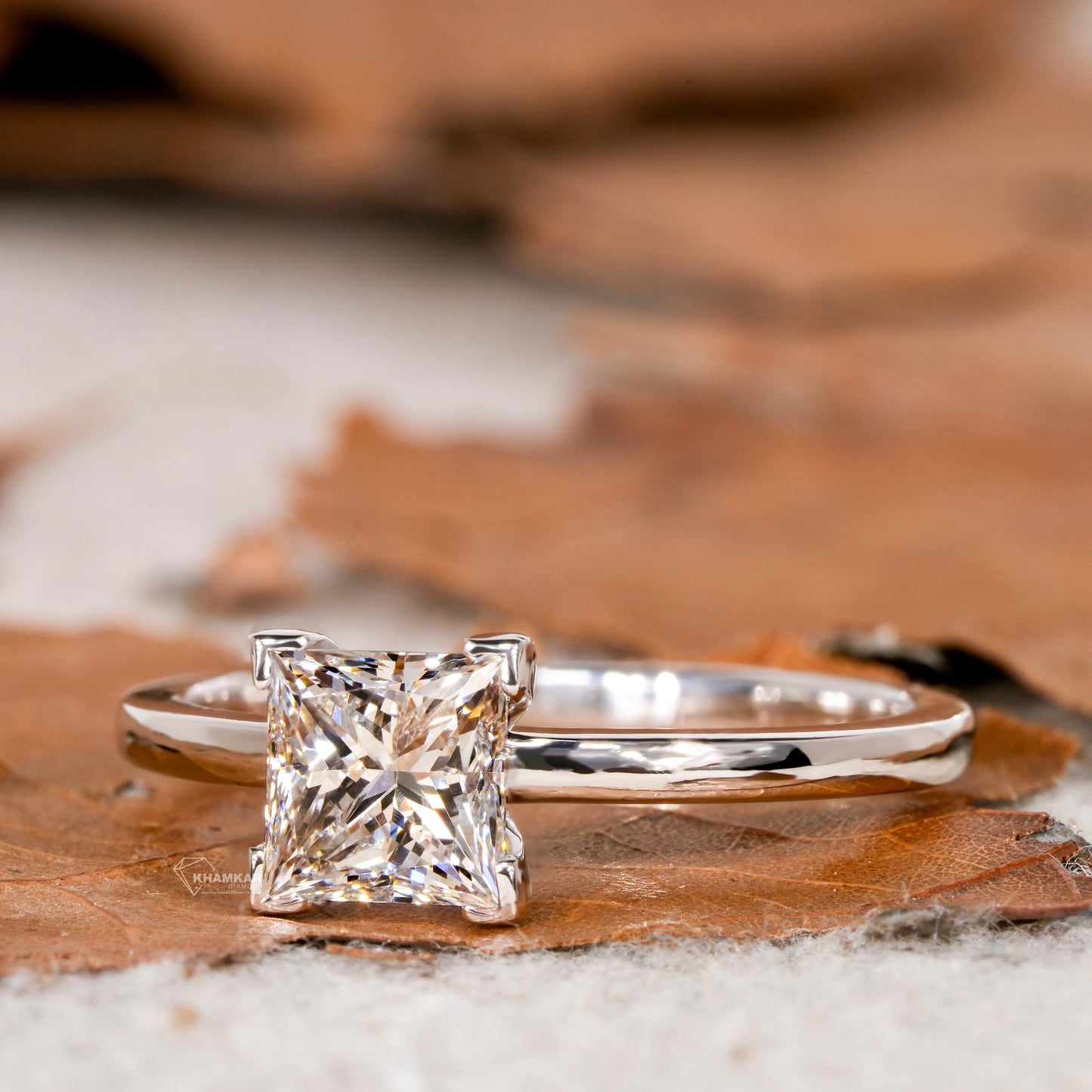 1CT Princess Cut Lab Diamond Ring | Solitaire Engagement Ring