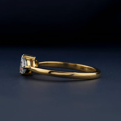 Blue Trillion Lab Diamond Engagement Ring – Three Stone Ring