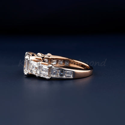 4.15 TCW Asscher Lab Diamond Engagement Ring, Wedding Anniversary Ring