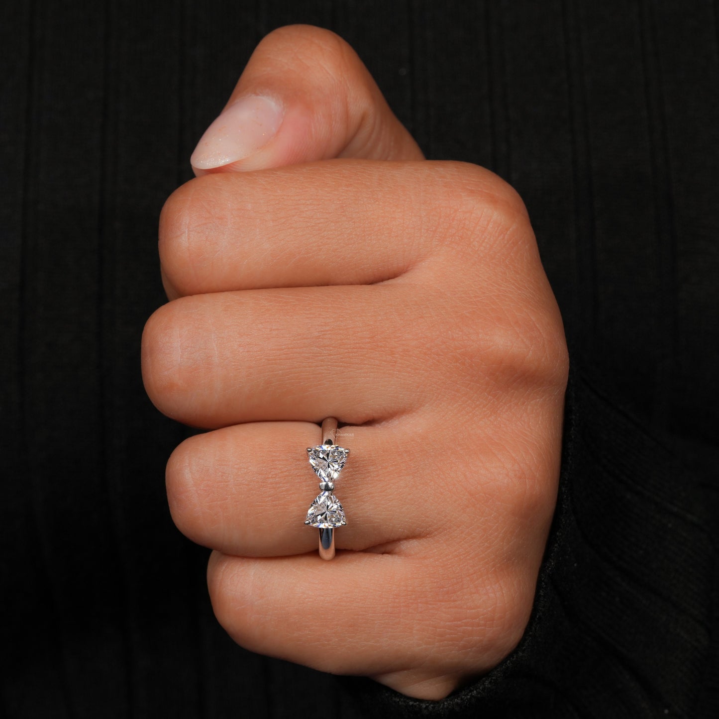 1CT Trillion Lab Diamond Bow Tie Ring – Unique Promise Ring for Her