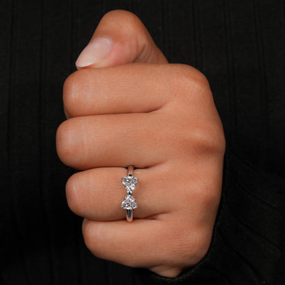 1CT Trillion Lab Diamond Bow Tie Ring – Unique Promise Ring for Her