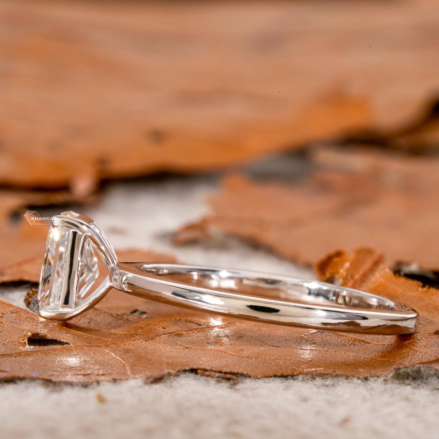 1.00 CT Radiant Cut Lab Grown Diamond Solitaire Engagement Ring